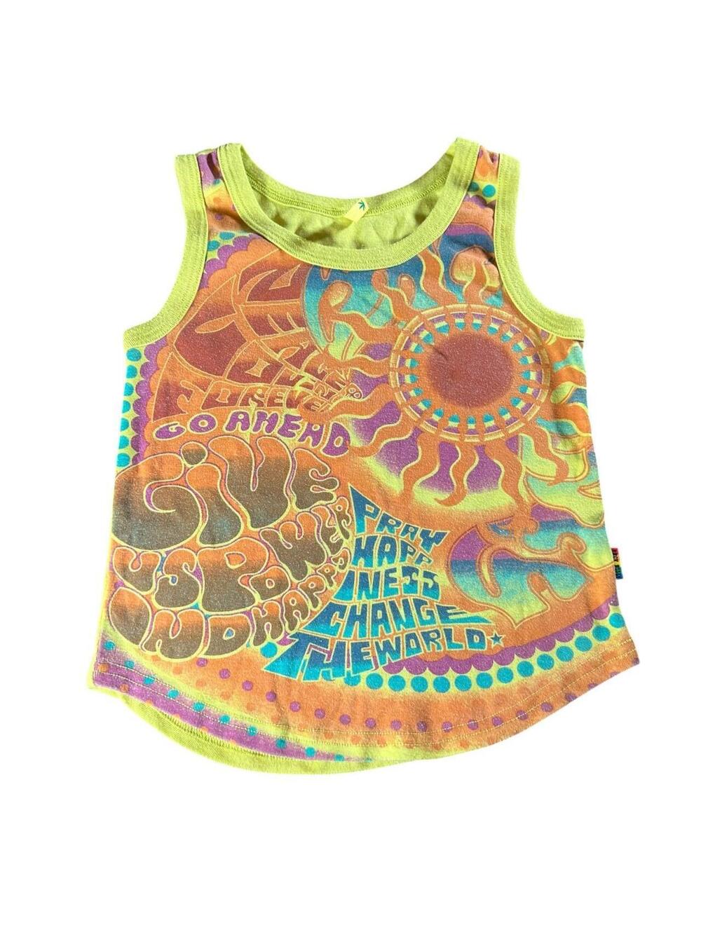 Backalley Love Japan Psychedelic Hippie Sun Graphic Tank Top